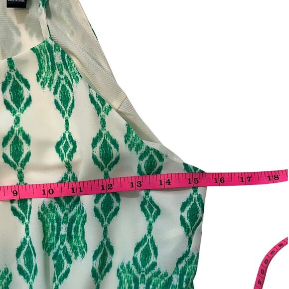 Aqua Dress Wns Sz M Spaghetti Straps MIdi Green White Geometric Summer Party - Picture 8 of 10